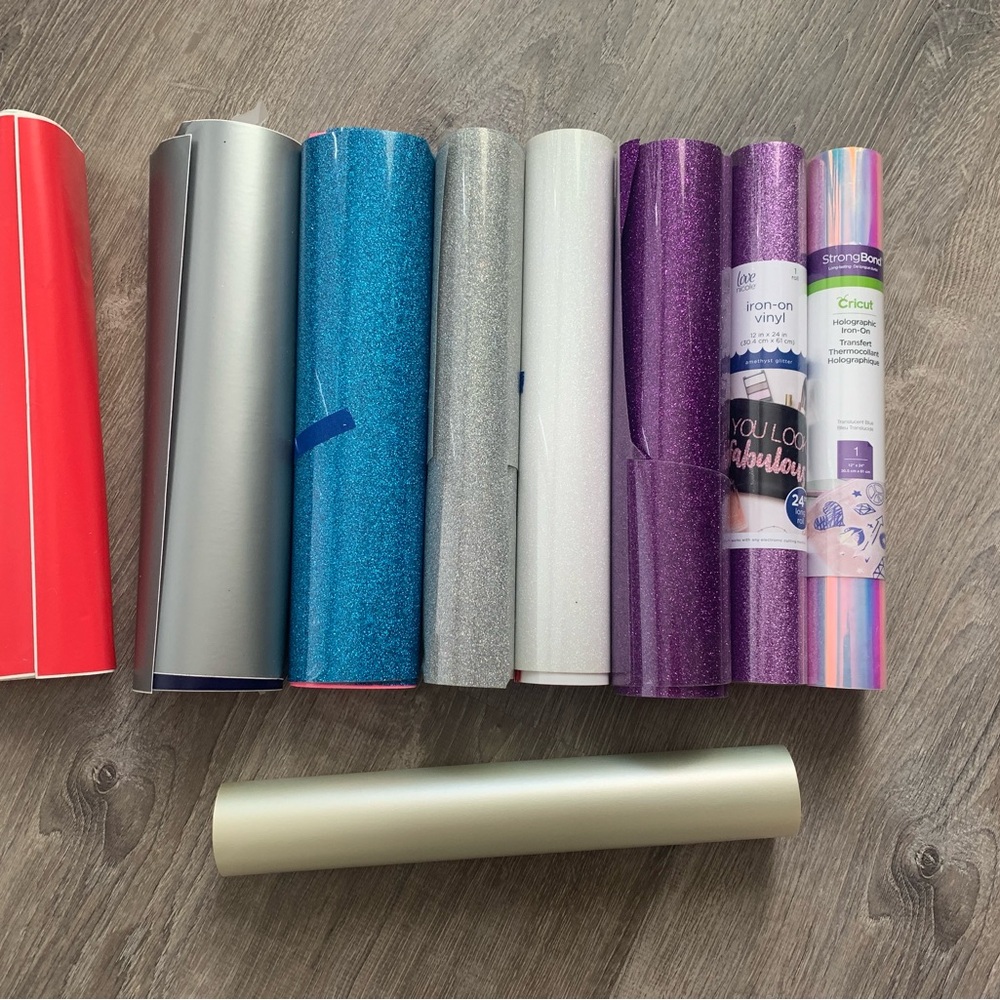 Cricut Vibrant Vinyl Collection - Red, Silver, Blue, Purple, White